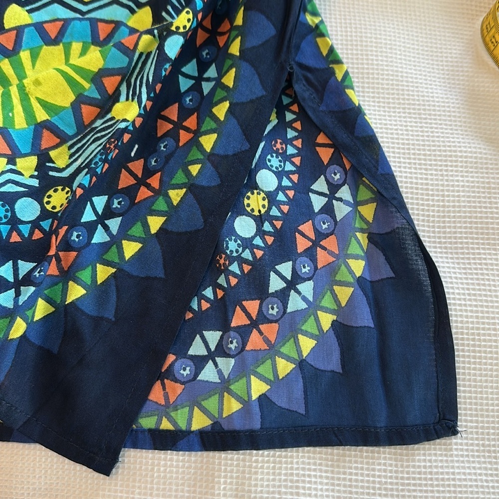 Colorful Patterned Tunic Cover-up Dress Size Large 100% Viscose - Picture 12 of 14